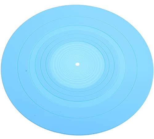 Supvox Plato de plato de goma de silicona Lp Slipmat Universal Platenteller Antiestático Vibration Platenteller Cojín para tocadiscos, Cojín de almacenamiento Azul