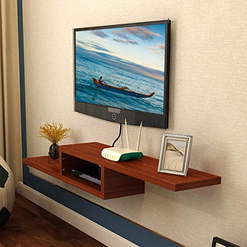 KAXGU Wandmontierter Tv Schrank Multimedia Konsole Dvd Player Cd Fernseher Set-Top Box Router Kabelbox Spielgeräte Aufbewahrungsregal Wandregal/a/100Cm