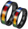 Ring Verlobung, Paar Ringe Edelstahl Schwarz Lgbt-6mm Paar Ringe Valentinstag Schmuck
