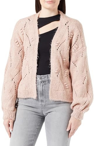 ONLY Onlnew Jane Ls Cardigan Court Struct KNT, Rose Smoke/Détail : mélangé, M Femme