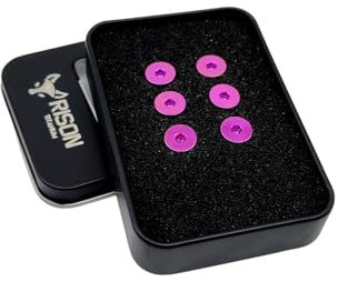 RISON-Titanium Viti a Testa Svasata in Titanio M5, 6 Pezzi Viti a Brugola per Volanti Auto, Viti a Testa Piatta Esagono Incassato Bullone di Fissaggio Viti da Macchina per Volante da Corsa