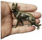 MEIHENI Dekofigur Deutscher Schäferhund aus massivem Messing, 6,9 cm, für den Schreibtisch, Sammlerstück