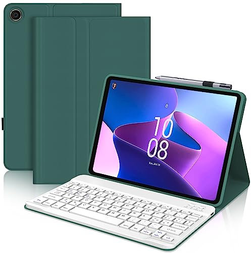JADEMALL Custodia Tastiera per Lenovo Tab M10 Plus 10.6 2022 3rd Generazione, Italiano QWERTY Tastiera Wireless Bluetooth Staccabile per Lenovo Tab M10 Plus 3a Gen 10.6, Verde scuro