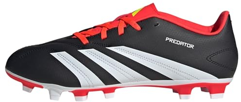 adidas Unisex adulto Predator Club Flexible Ground Football Boots, Core Black / Cloud White / Solar Red, 43 1/3 EU
