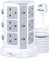 Tower Extension Lead With 5M Cable by KOOSLA, [13A 3250W] Surge Protector - 12 AC Outlets & 6 USB Ports Multi Plug Socket Charging Station, Tower Power Strip for Home, Office,Kitchen