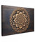 MuchoWow© Bild auf Leinwand 90x60 cm Schlafzimmer Bilder Wand Deko Wohnzimmer Modern Wanddeko Bilderwand Geschenk Mandala - Holz - Blumen - Braun