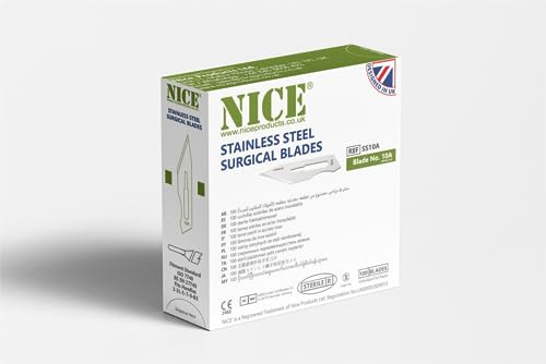 NICE 100 x No.10A Sterile Stainless Steel Surgical Blades SS10A