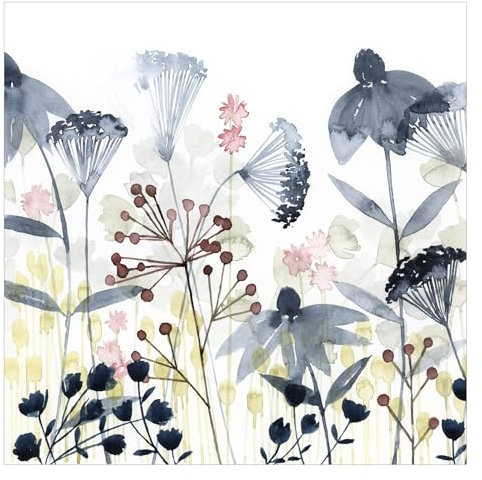 Bilderwelten Fototapete Blumen 192cm x 192cm Modern Natur Aquarell Blumentapete Vliestapete Tapete Wanddeko Ideen Wohnzimmer Schlafzimmer Küche