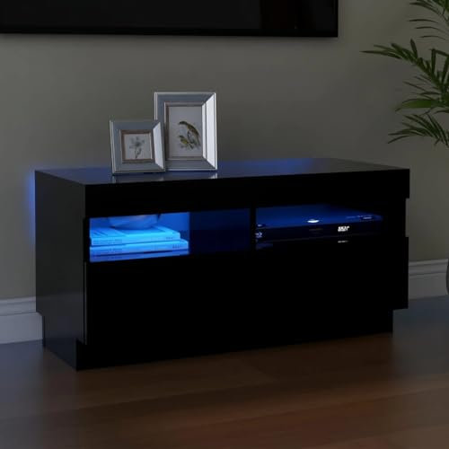 prissent Mobile TV 80x35x40 cm Mobile Soggiorno Mobile TV Camera Da Letto Mobili TV Mobile Salotto TV Cabinet Nero