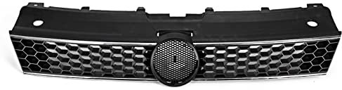 MAIDONG Sport Kühlergrill Auto Frontstoßstangengrill Grill Für GTI Style Honeycomb Red Line ABS Racing Grill Für VW Für Polo 6R 2009-2014 Kühler-Grill (Farbe : Silver Line)