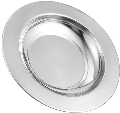 MAGICLULU Platte Kreis Serviertablett aus Keramik Silber Essenstablett Besteck Hummerteller im Restaurant runder obstteller Rostfreier Stahl Geschirr Lebensmittel Meeresfrüchte Hummer Teller