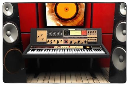 OPSREY Musikstudio bedruckter Teppich, Heimdekoration, Bodenmatte, ästhetischer Teppich