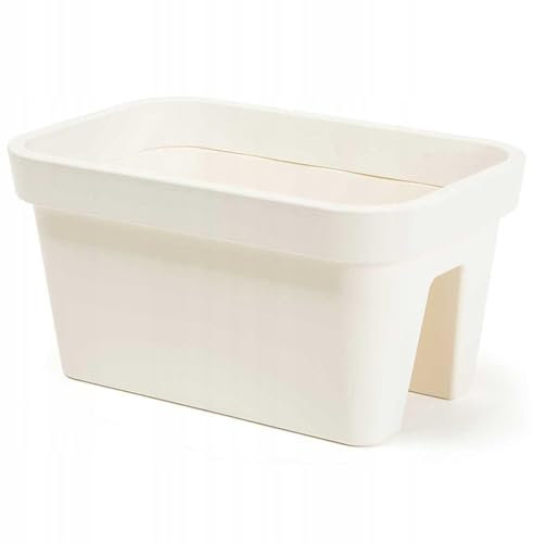 HowHomely LYS Pot de fleurs en plastique crème 24 cm x 45 cm x 29 cm Décoration