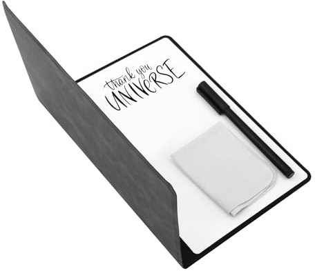 Tragbares Trocken Abwischbares Notizbuch, Wiederverwendbar A5 Kleines Whiteboard mit Marker Reinigungstuch Doppelseitig Trocken Abwischbare Schreibtafel für Büro Schule Geschäft (Schwarz)