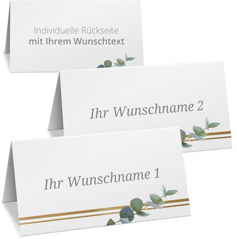 10 PERSONALISIERTE Tischkarten mit verschiedenen Gäste-Namen | Kärtchen zur Hochzeit Geburtstag Kommunion Konfirmation Taufe Namenskarte Platzkarte Design 15