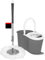 Spin Mop Bucket Set with 2 Microfibre Heads for 360 Degree Cleaning (GREY)