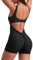 Haibang Jumpsuit Damen Kurz Eng Scrunch Butt Bodysuit Sexy Rückenfrei Overalls Ärmellos Sport Einteiler Yoga Onesie Playsuits Stretch Bodycon Sportanzug Romper Fitness Workout
