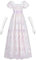 CROLECOS Regency Kleid Jane Austen viktorianisches Kleid Damen Lange Vintage Kleid mit Handschuhen Violett Kleid XL