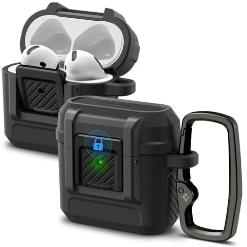Spigen Lock Fit Hülle Case kompatibel mit AirPods 4 (2024) - Matt Schwarz