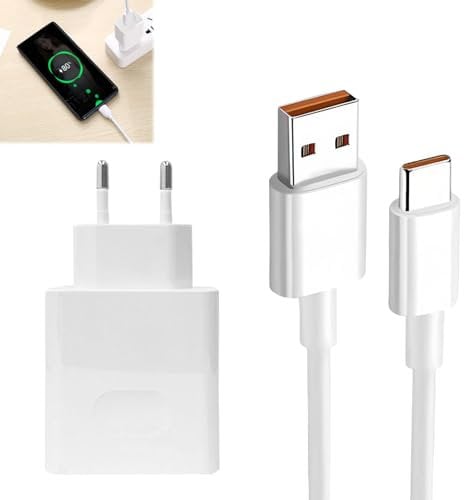 66W SuperCharge Caricabatterie per Honor Huawei,Caricatore Rapido con 6A Cavo USB C 1M USB C Adattatore di alimentazione per Honor 90 Lite 200 Lite 70 Lite X8b Pad X8a Magic6 6Pro 6Lite 5 5Pro