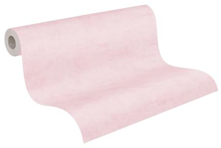 A.S. Création Kinderzimmer-Tapete Lilly & Luis - Strapazierfähige Vliestapete einfarbig -10,05 m x 0,53 m - Rosa - Made in Germany – 771784