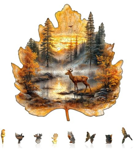 Wooden Puzzles for Adults,Golden Hoofprint Jigsaw Puzzles for Adults, Wooden Puzzle for Family Game and Birthday Gift Idea for Friends (34 * 32.7cm,235pcs)