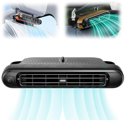 Ventilateur de Voiture, 2025 Ventilateur de Véhicule USB Portable avec 3 Vitesses Réglables, Ventilateur de Refroidissement de Voiture pour Berline SUV RV Bateau Camion (Noir)