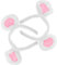GALPADA 2pcs Cute Plush Mouse Ears Headband Fuzzy White Costume Accessory for Halloween Dress Up Soft and Comfortable Animal Motif Ear Headband for Adults