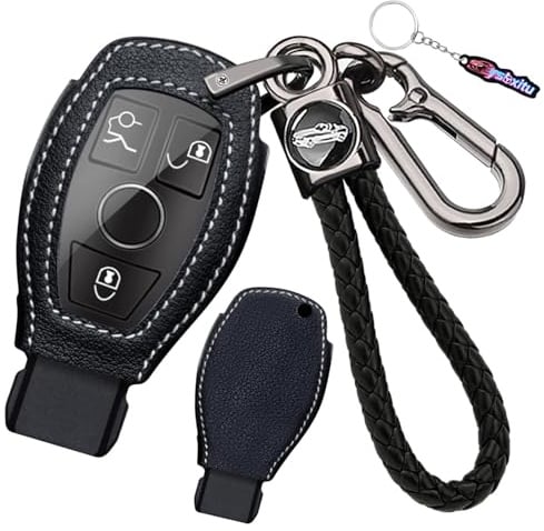 Ysbxitu Schlüsselhülle für Mercedes Schutzhülle Etui Metall Zubehör kompatibel mit Mercedes-Benz A B C E R S G M V Klasse CLA CLS GLA GLC GLE GL SL AMG W204 W245 W246 Autoschlüssel Tasche Abdeckung