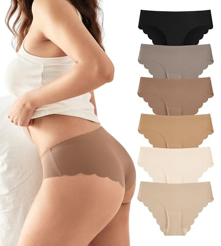 SHARICCA Hipster Unterwäsche Damen Seamless Unterhosen Weich Nahtlose Slip | Baumwolle Schritt, Bequeme Atmungsaktiv Seamless Slips Damen Schlüpfer Unterhosen Damen Panties Sport/Alltag