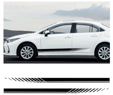 COSJD 2 Stück Auto Seitenschwelleraufkleber für VW Golf 5 3-türer 1K ab Bj.2003-2008, Seitenschweller Selbstklebend Aufkleber,wasserdichte Autotür Seitenaufkleber,Black