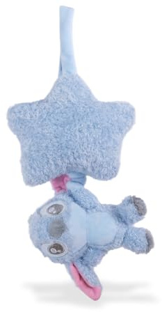 Disney Stitch Spieluhr aus Plüsch – Kuscheltier mit Einschlafmelodie, weicher Stoff, detailreicher Charakter, beruhigendes Babyspielzeug, blau, Gesamtlänge ca. 33 cm, ab 0 Monate
