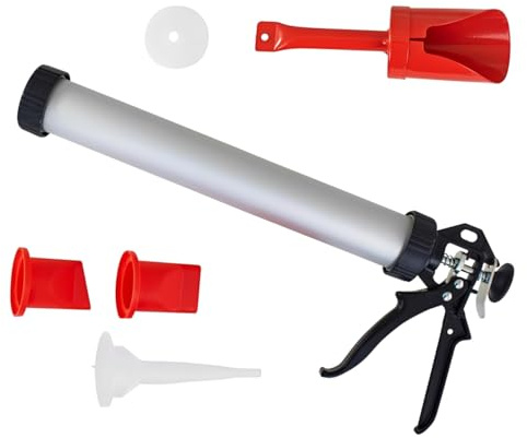 Professional Mortar Pointing & Grouting Gun Set | DIY Heavy Duty Bricks Paving Slabs Cement Tile Sealant Caulking Interchangeable Nozzles Hand Tools