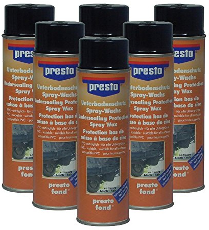 presto 6X 500ml Unterbodenschutz auf Wachsbasis schwarz 690181