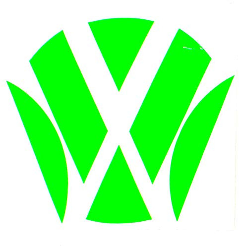 Finest Folia K006 Emblem Ecken Inlays Folie Aufkleber passgenau (K006 Neon Grün)