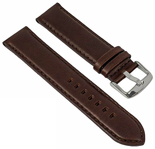 Barington Uhrenarmband Kalbsleder | Ersatzband 18mm, 20mm, 22mm mit Naht - 805S, Stegbreite:20mm, Farbe:braunbeige