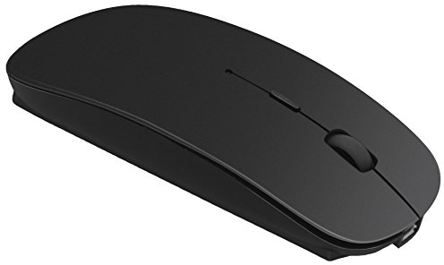 Mauser Wireless Bluetooth Ricaricabile Silenzioso, Mouse Senza Fili Mini Maus con Ricevitore Mouse Portatile per Laptop/MacBook/PC/Windows/Mac/Ipad/Android- Nero