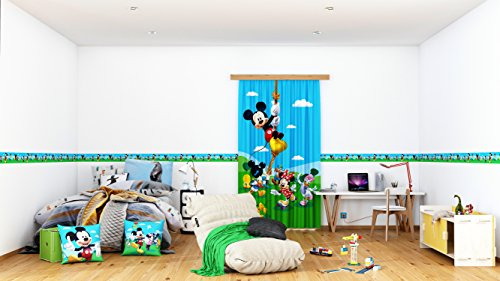 AG Design Selbstklebende Bordüre Disney Mickey Mouse, WBD 8069 | Wasserfest Kinderzimmer Wand Dekoration | Wandbordüre für Mädchen und Junge | Folie, Mehrfarbig | Breite 500 cm x Höhe 14 cm