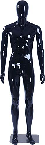 DM1-H männlich stehend schöne abstrakte schwarz lackierte Schaufensterpuppe in Glanz Egghead Neu Hochwertig Männlich Mann Maskulin (Stehend, DM1-H)