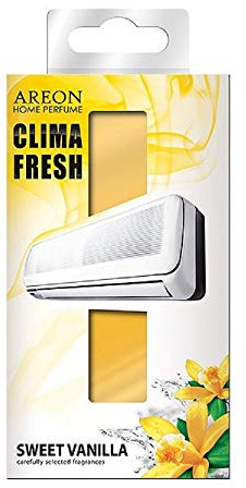 Areon Clima Fresh Ambientador Dulce Vainilla Casa Aire Acondicionado Original Olor Amarillo Hogar Salón Oficina Tienda (Sweet Vanilla Pack de 1)