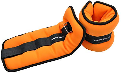 BalanceFrom GoFit Poids entièrement réglable pour cheville, poignet, bras, jambe, poids réglables, sangle réglable, orange, 4,5 kg chacun (paire de 9,1 kg)