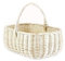 MyBer® Korb Weidenkorb Einkaufskorb Picknickkorb 33/23/13cm (27cm mit Henkel). Stabiler Tragekorb aus Weide Vollweide weiß K12-014-W