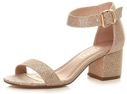 AJVANI mid heel peep toe buckle ankle strap party strappy sandal size 3 36