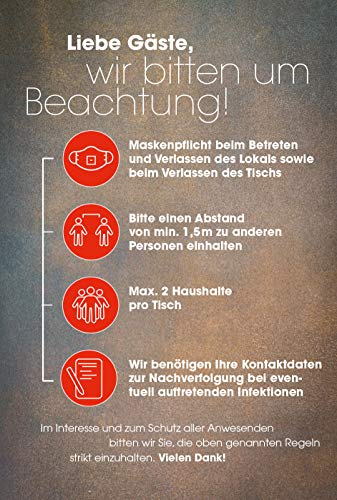 Hinweisschild Hygiene-Regeln Gastronomie 30x20 30 x 20cm Kunststoff
