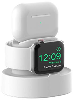SOKUSIN Supporto per Apple Watch,Supporto Facile da Prendere, Multifunzionale Base per iWatch 45/44/42/40/38mm iWatch SE2/SE/8/7/6/5/4/3/2/1,Air Pods & & Air Pods Pro(1a e 2a gen) (Cavi Non Inclusi)