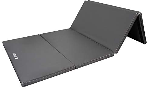 CCLIFE Turnmatte Weichbodenmatte Klappbar für zuhause Fitnessmatte Gymnastikmatte rutschfeste Sportmatte Spielmatte, Farbe:Grau