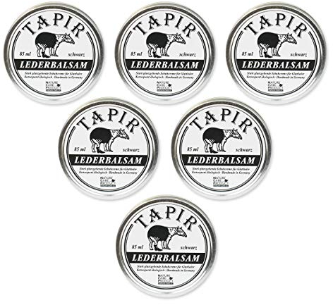 TAPIR - Lederbalsam schwarz in Weißblechdose - 85 ml - 6er Pack