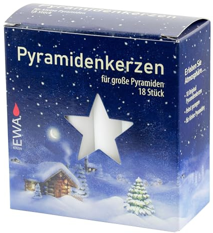 Ebersbacher Kerzenfabrik GmbH Pyramidenkerzen Weiss 17x100 mm 18 Stück - Dekoration, Unparfümiert, Outdoor