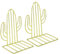 Serre-Livres, Cactus Cale Livre et Bouchon en Métal, Antidérapant Séparateurs de Livres Décoratifs pour Enfants, Bureaux, Écoles, Salons, Librairie et Bibliothèque (Or)