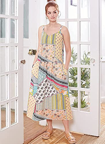 McCall's M8214Y Damenkleid und Maske Schnittmuster-Set, Code M8214, mehrfarbig, Sizes XS-S-M